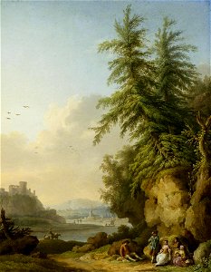 Jacob Philipp Hackert - Blick auf Ruinen an einem Fluss (1767)
