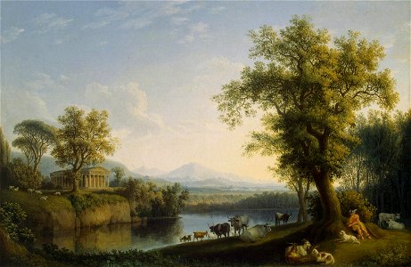 Jacob Philipp Hackert - Landschaft mit Kühen (1787)