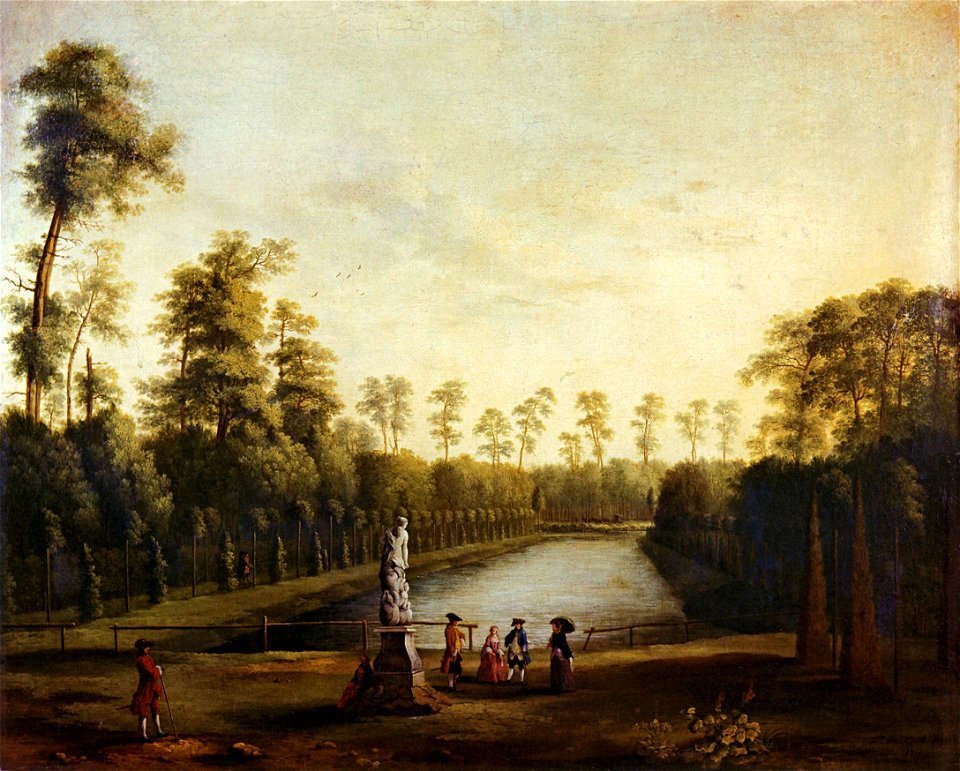 Hackert, Parklandschaft mit dem Goldfischteich im Berliner Tiergarten I, 1761