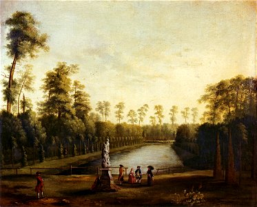 Hackert, Parklandschaft mit dem Goldfischteich im Berliner Tiergarten I, 1761