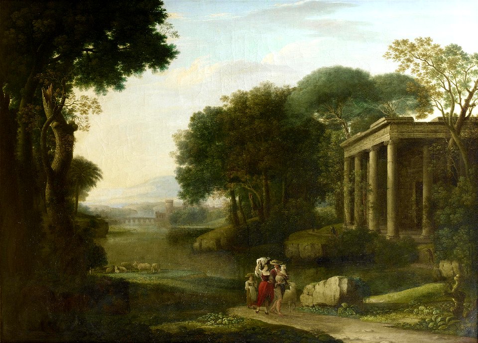 Jakob Philipp Hackert - Hirten in einer italienischen Landschaft mit Ruinen