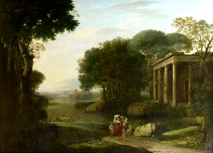 Jakob Philipp Hackert - Hirten in einer italienischen Landschaft mit Ruinen