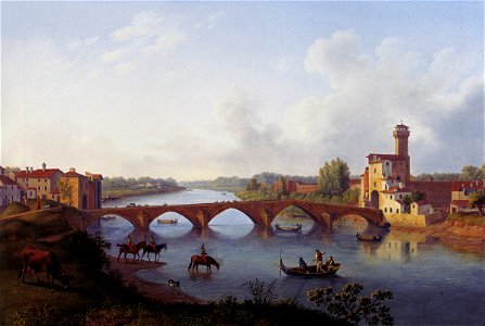 Hackert, Der Ponte a Mare in Pisa (Toskana), 1799