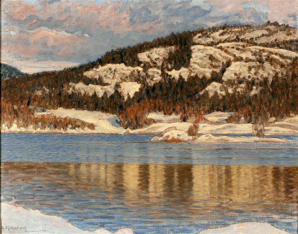 Gustaf Fjæstad - Evening Sun in Early Winter - NM 1618 - Nationalmuseum