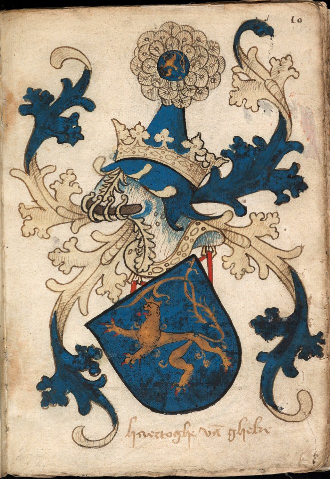 Haertoghe van Ghelre - Hertog van Gelre - Duke of Guelders - Wapenboek Nassau-Vianden - KB 1900 A 016, folium 10r