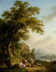 Jacob Philipp Hackert - Blick auf das Château Gaillard und die Seine (1767)