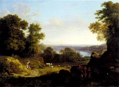 Hackert, Landschaft mit dem Nemi-See, um 1800