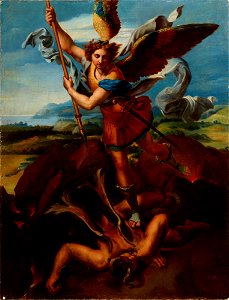 Hadziewicz, Rafał (1803-1886) - Saint Michael the Archangel Vanquishing Satan - MNK XII-A-24 - National Museum Kraków. Free illustration for personal and commercial use.