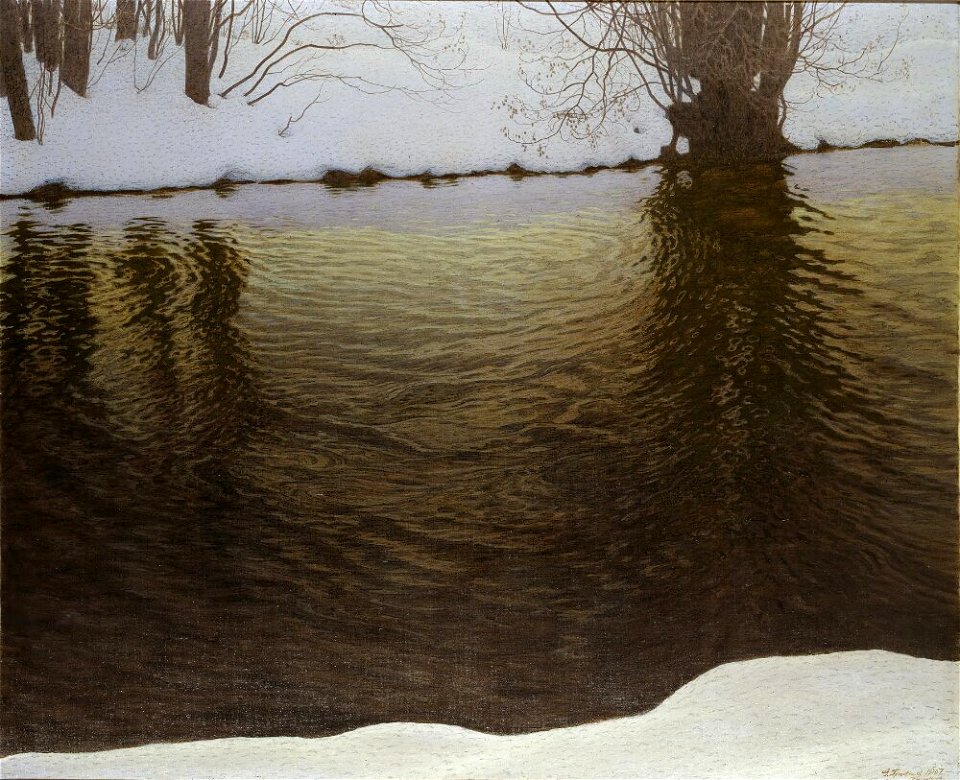 Gustaf Fjæstad - Winter Evening by a River - NM 1703 - Nationalmuseum