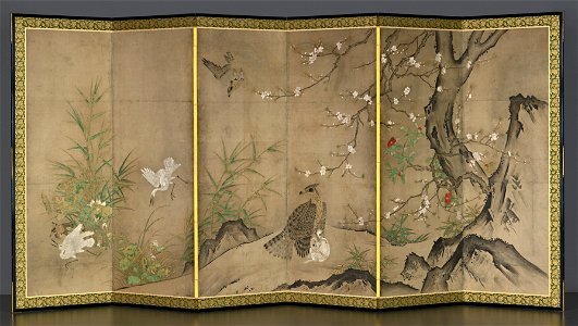 Hagetsu Tosatsu - Birds and flowers in a landscape - Google Art Project