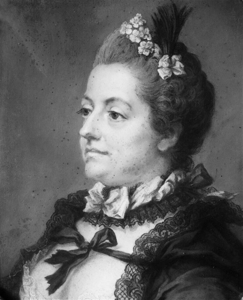 Gustaf Lundberg - Fredrica Falkenberg af Trystorp, ca 1724-1806, friherrinna, hovfröken, gift med greve Ulrik Gustaf De la Gardie - NMGrh 3437 - Nationalmuseum