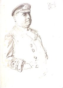 Half-length portrait sketch of a Royal Naval rear-admiral RMG PU9949