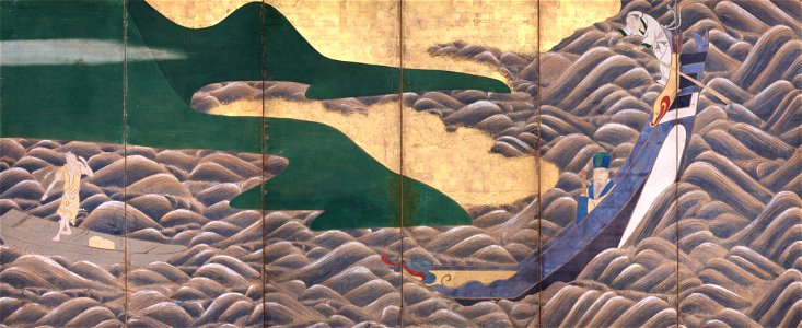Haku Rakuten byōbu by Ogata Kōrin