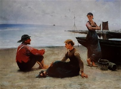 På stranden x August Hagborg 1852-1921
