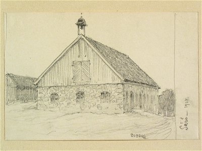 Halland, Fjäre hd., Släps sn., Särö. Teckning av Ferdinand Boberg - Nordiska museet - NMA.0088831