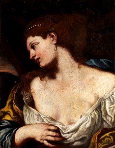Half portrait of a young woman (possibly Lucretia or Cleopatra)