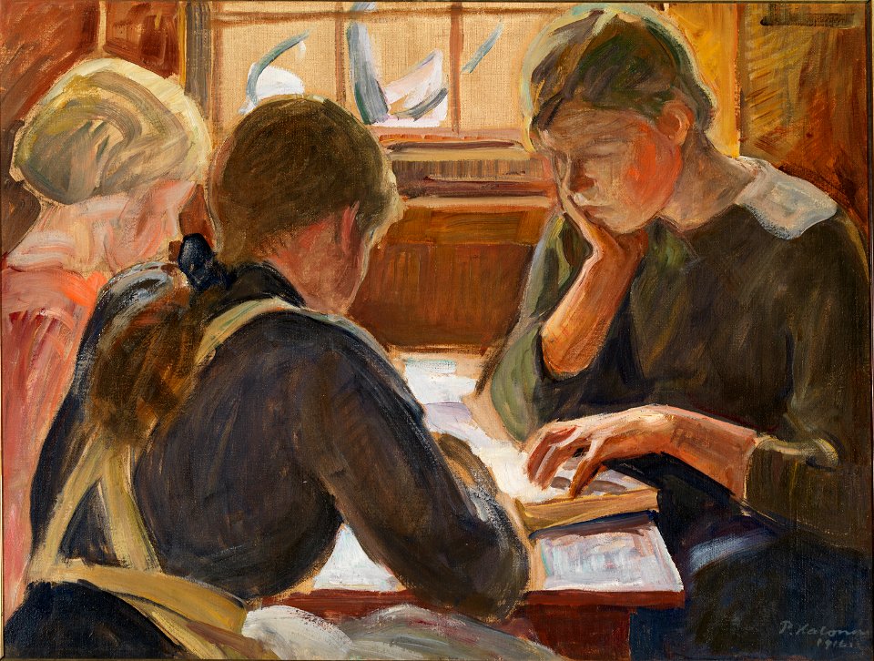 Halonen, Pekka - Children reading - Google Art Project