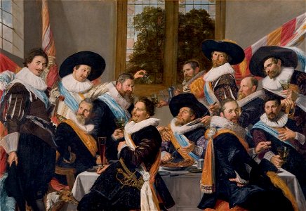 Frans Hals - Banquet of the Officers of the St Hadrian Civic Guard Company - WGA11092. Free illustration for personal and commercial use.