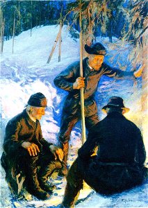 Halonen, Tukkimiehiä nuotiolla