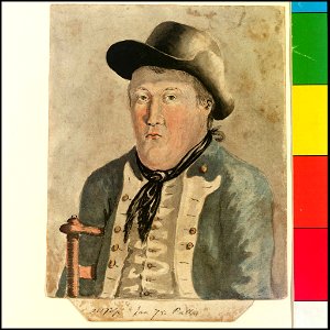 Half-length portrait of an officer from the 'Pallas', possibly Alexander Agnew (Bray album) RMG PT2017