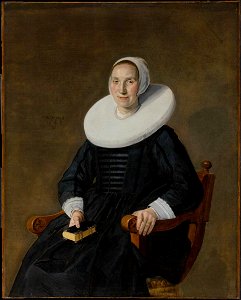 Jan Hals - portrait of a seated woman holding a book. Free illustration for personal and commercial use.