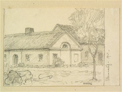 Halland, Höks hd., Skummeslöv. Teckning av Ferdinand Boberg - Nordiska museet - NMA.0088829