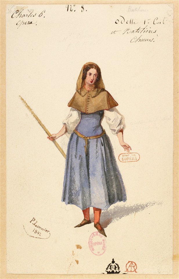 Halévy - Charles VI - Paul Lormier 1842-1843 - 08. Odette, 1er costume. Et batelières, choeurs