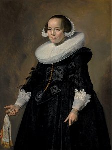 Frans Hals - portrait of a young woman aged 28. Free illustration for personal and commercial use.