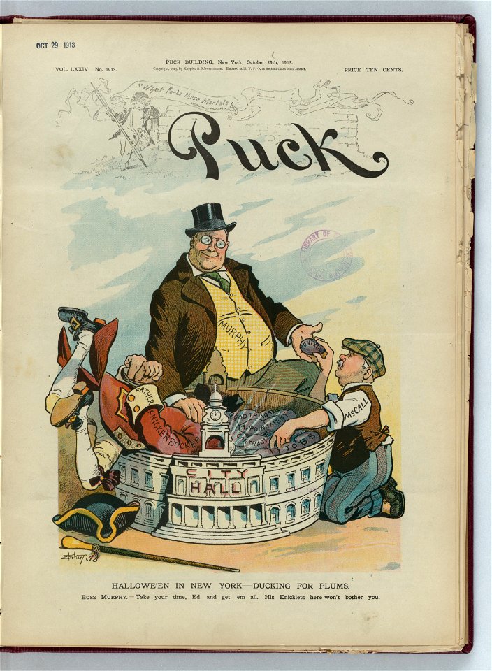 Hallowe'en in New York - ducking for plums - Ehrhart. LCCN2011649639