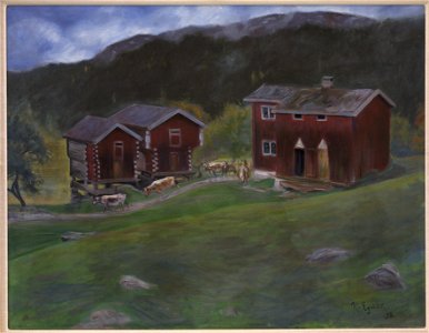 Halfdan Egedius - Farmyard at Åse in Telemarken, Norway - DEP695 - Statens Museum for Kunst