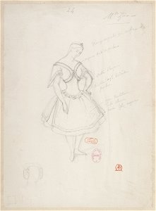 Halévy - La magicienne - maquettes de costumes par Alfred Albert - 24. Mlle Zina, (pas de deux)