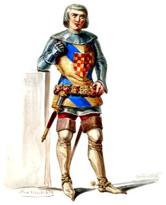 Halévy - La magicienne - maquettes de costumes par Alfred Albert - 16. Comte de Poitou, 1er costume, M. Belval (retouched)