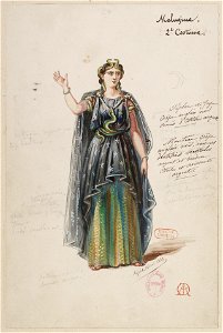 Halévy - La magicienne - maquettes de costumes par Alfred Albert - 20. Mélusine, 2e costume