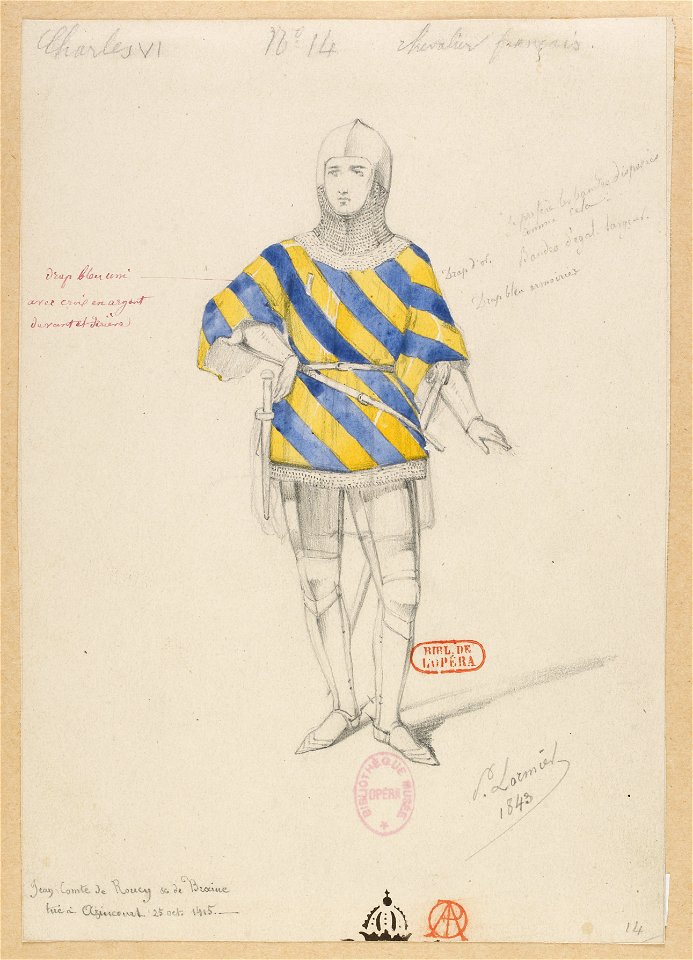 Halévy - Charles VI - Paul Lormier 1842-1843 - 14. Chevalier français (Jean de Roucy, tué à Azincourt)