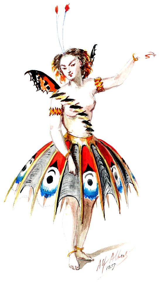 Halévy - La magicienne - maquettes de costumes par Alfred Albert - 11. Papillon (retouched)