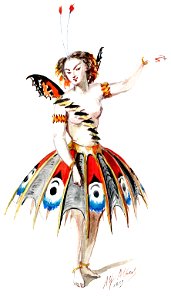 Halévy - La magicienne - maquettes de costumes par Alfred Albert - 11. Papillon (retouched)