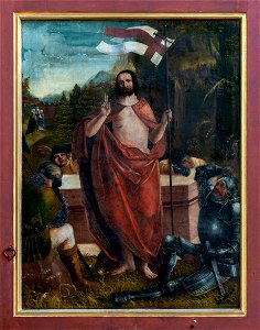 Hallstatt kath. Kirche Marienaltar Auferstehung 01