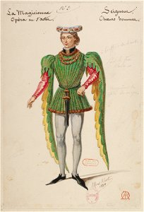Halévy - La magicienne - maquettes de costumes par Alfred Albert - 02. Seigneur, choeurs hommes