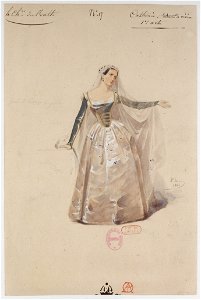 Halévy - La reine de Chypre - Paul Lormier, 1837-1841 - 17. Catherine, costume de mariée, 1er acte