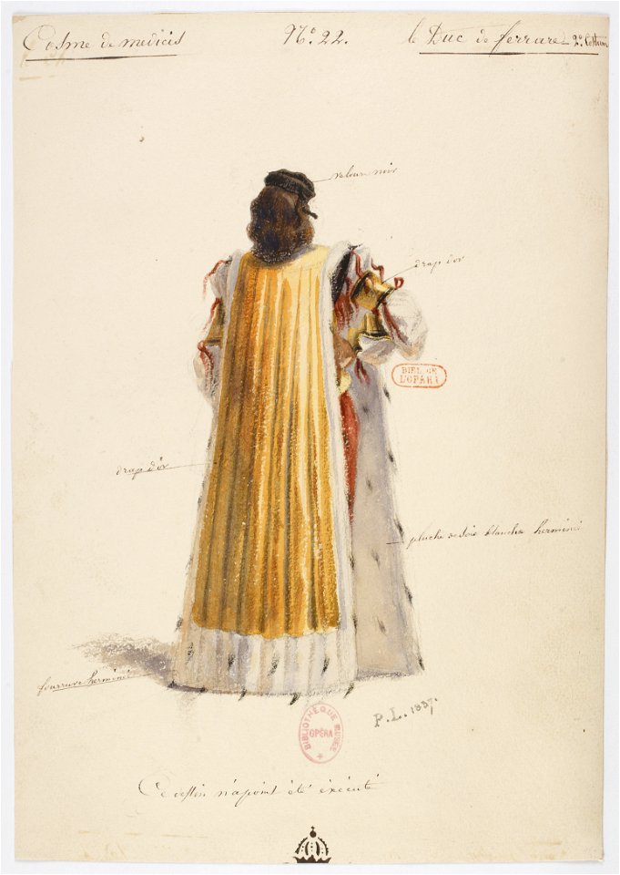 Halévy - Guido et Ginevra - Paul Lormier, 1837-1838 - 22. Duc de Ferrare, 2ème costume