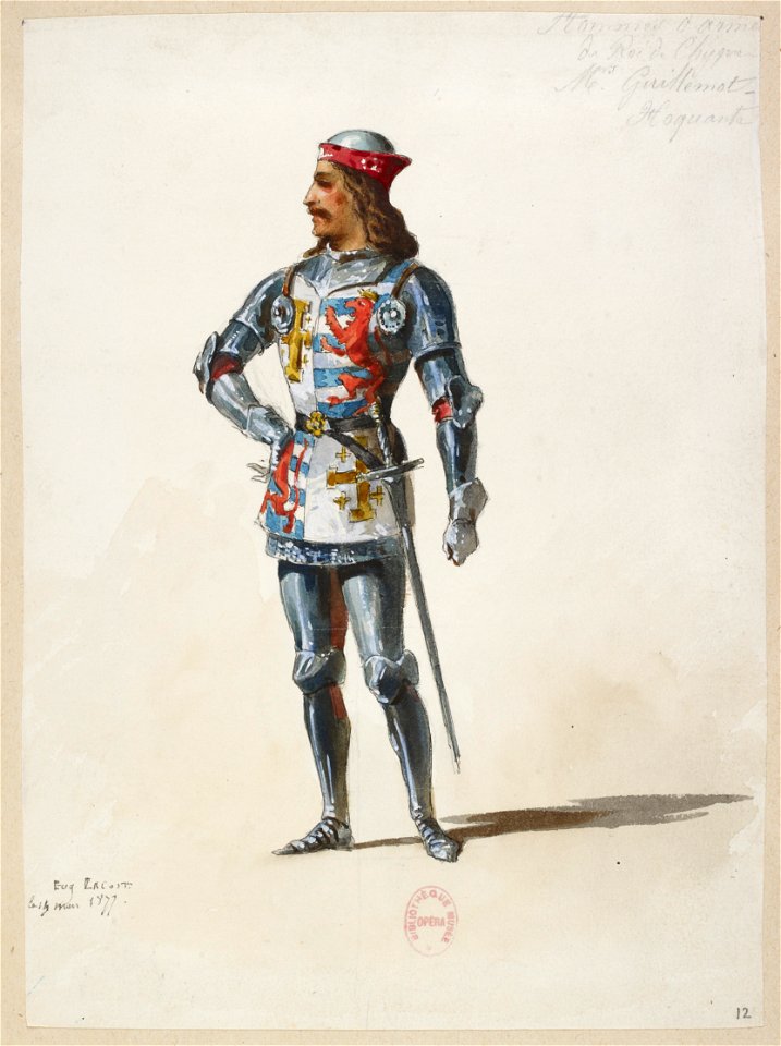 Halévy - La reine de Chypre - Eugène Lacoste, 1876-1877 - 12. Hommes d'arme du roi de Chypre. MM. Guillemot et Hoquante