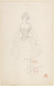 Halévy - La magicienne - maquettes de costumes par Alfred Albert - 28. (Jeu d'échec, tour)