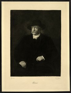 Half-length, sweated portrait of a man wearing a hat LCCN2003680803