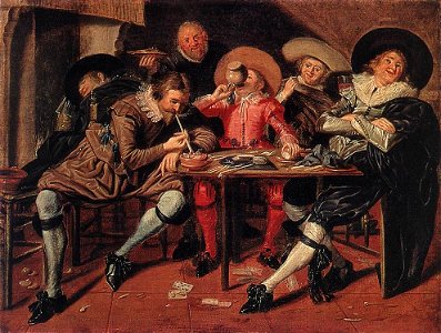 Hals, Dirck - Merry Party in a Tavern - 1628. Free illustration for personal and commercial use.