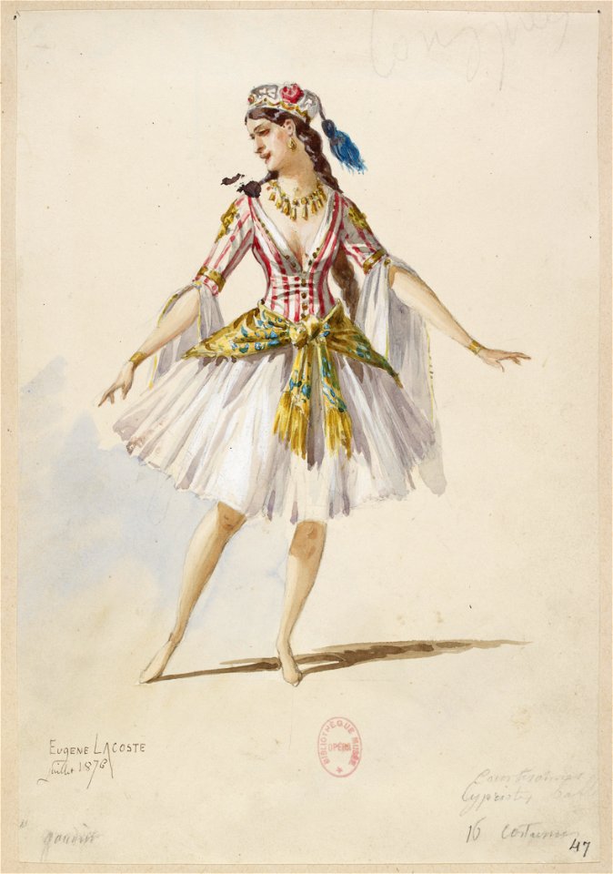 Halévy - La reine de Chypre - Eugène Lacoste, 1876-1877 - 47. Courtisanne. Ballet chypriote. 16 costumes