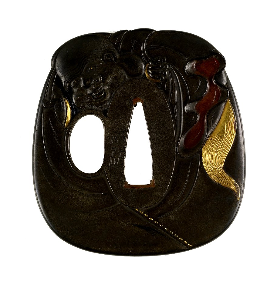 Hamano Shôzui - Tsuba with the God Hotei with his Sack - Walters 51130