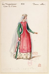 Halévy - La magicienne - maquettes de costumes par Alfred Albert - 08. Dame noble