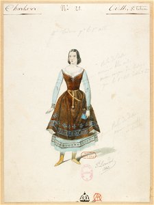 Halévy - Charles VI - Paul Lormier 1842-1843 - 22. Odette, 3e costume. Mme Tedesco pour le 1er acte