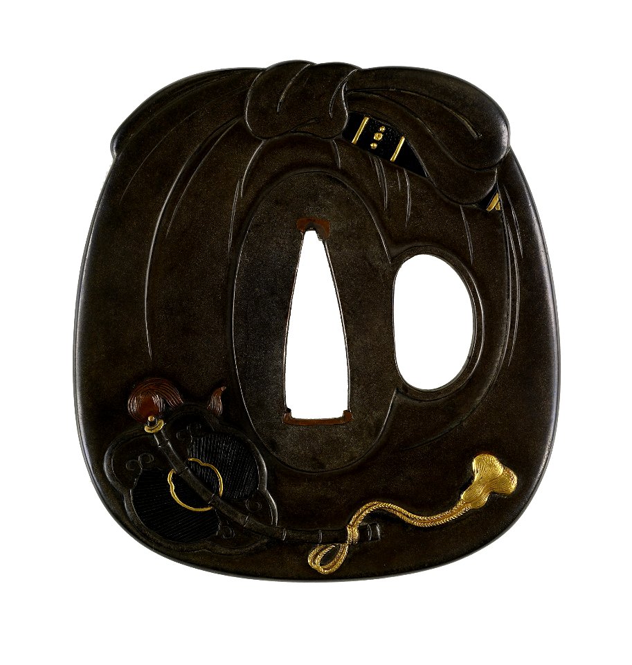 Hamano Shôzui - Tsuba with the God Hotei with his Sack - Walters 51130 - Back