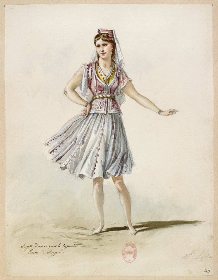 Halévy - La reine de Chypre - Eugène Lacoste, 1876-1877 - 40. Sujets dames pour la chypriote. Mlle Fonta